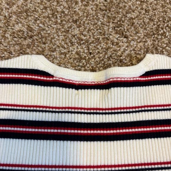 Maeve by Anthropologie || Ribbed Striped Knit Sweater Tee Size L - Picture 10 of 10
